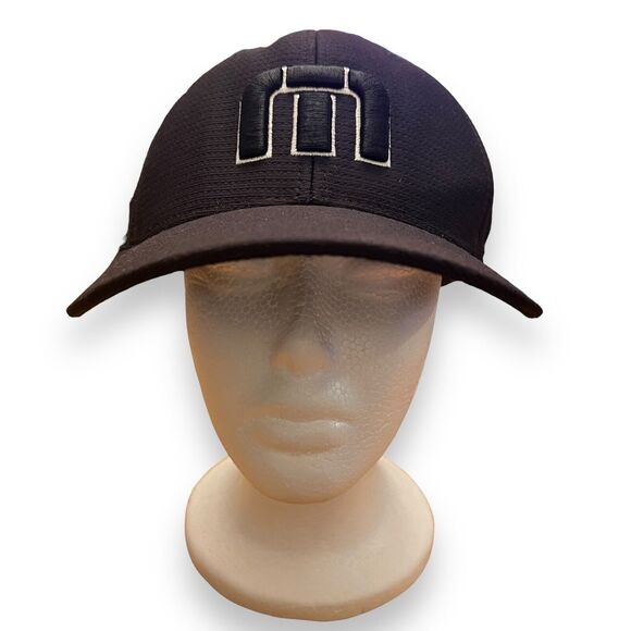 Travis Mathew Baseball Cap‎ Black White FlexFit Mens Sz L XL Yupoong - Picture 1 of 7